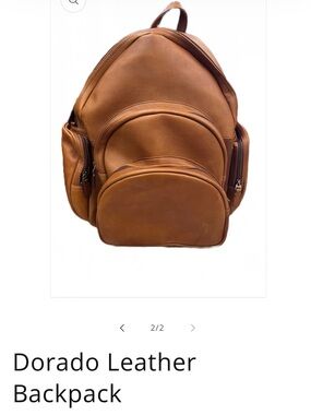 NWT Dorado by Mosaic Tan Leather Multi-Pocket Backpack